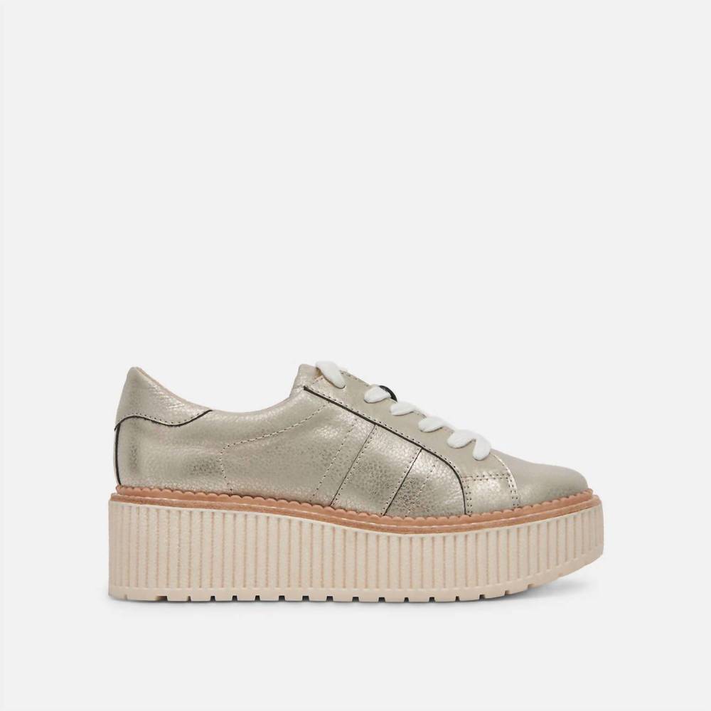 NEW DOLCE VITA women's tiger sneaker in light gold - Picture 2 of 3